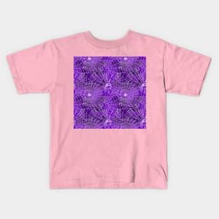 Spider Webs Blue Violet Kids T-Shirt